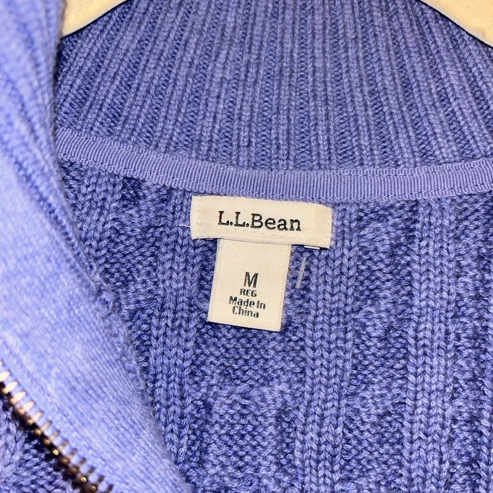 Women's Double L® Cable Sweater, Zip Cardigan - Picture 2 of 2